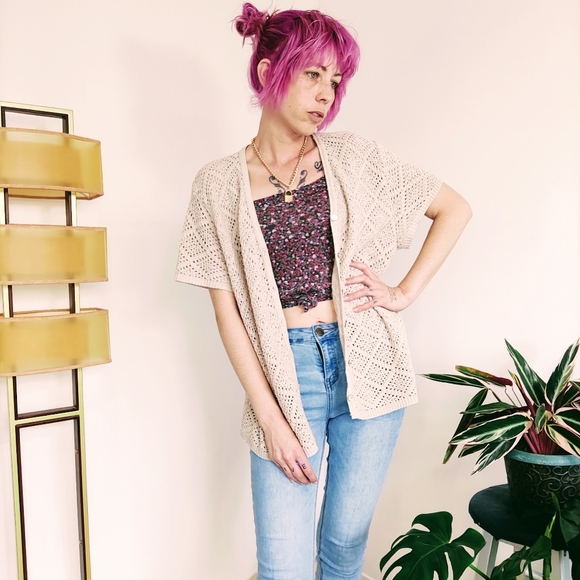 Vintage 80s Knit Cardigan - Picture 2 of 13